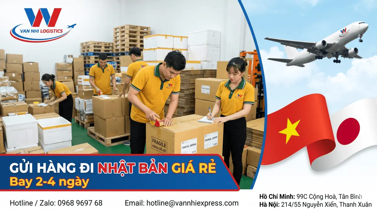 Dịch vụ gửi hàng đi Nhật Bản giá rẻ tại TPHCM và Hà Nội Vân Nhi Express