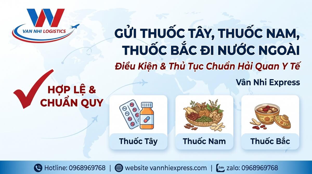 Dịch vụ gửi thuốc tây thuốc nam thuốc bắc đi nước ngoài an toàn bao thuế